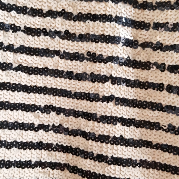 J crew black and white striped sequin top - Picture 3 of 6